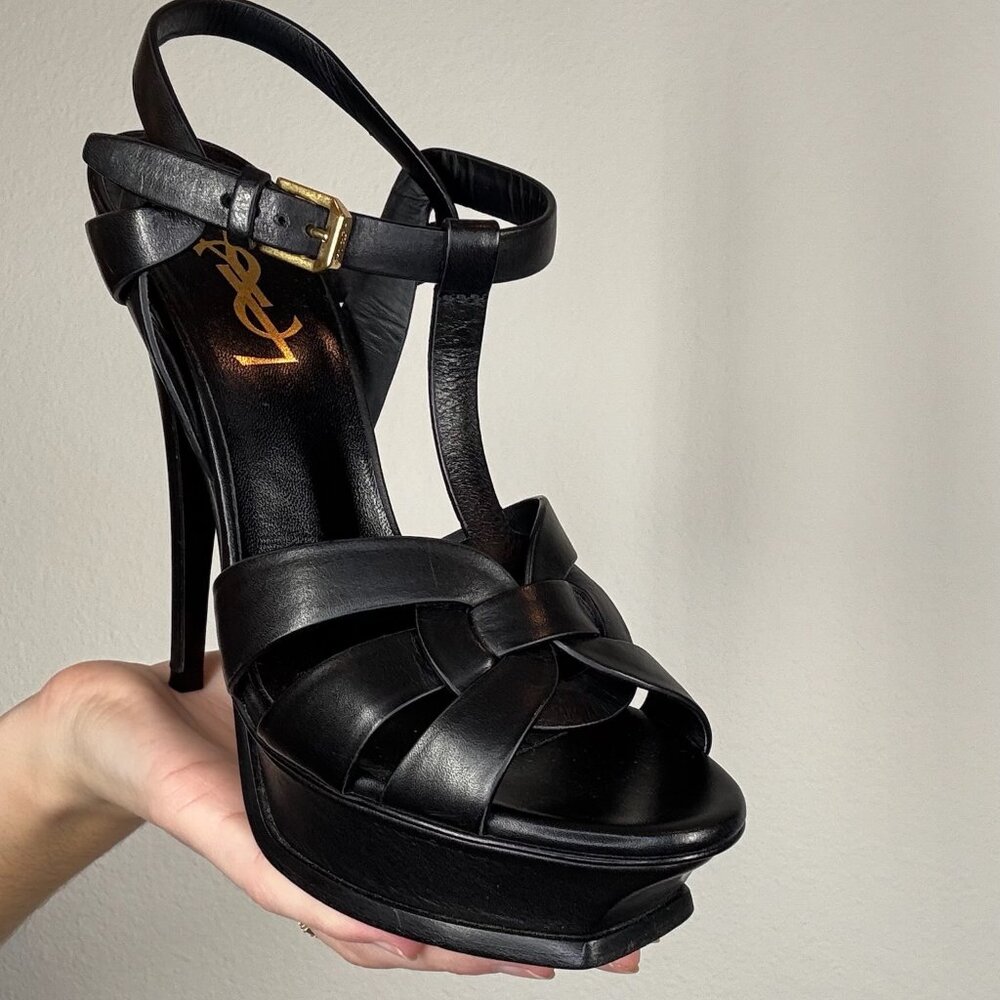 YSL Black Tribute Heels